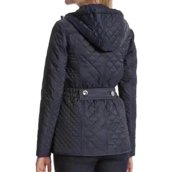 Laundry by Shelli Segal | Mystic Blue Princess-Seam Quilted Puffer Jacke… - Picture 2 of 7